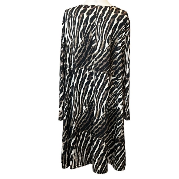 Signature Collection Ladies Plus Size A-Lime Dress Caftan Neutral Animal Print - Picture 2 of 6